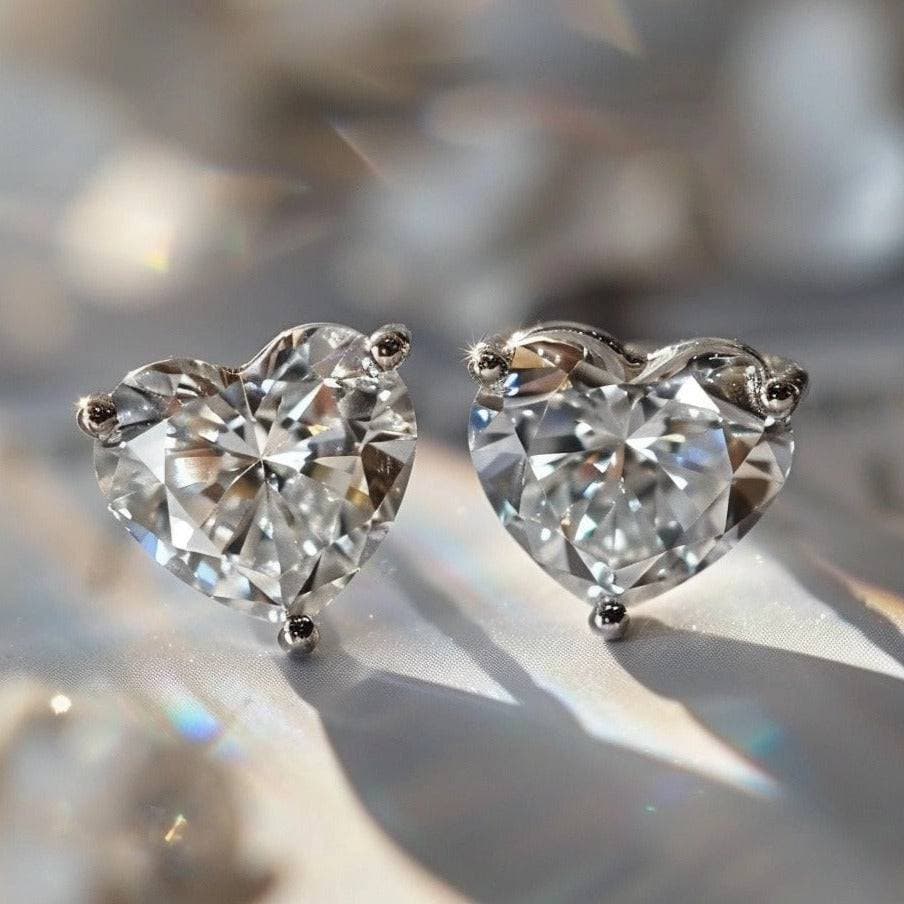 Lumi猫re 1ct Heart Solitaire Lab Diamond Earrings