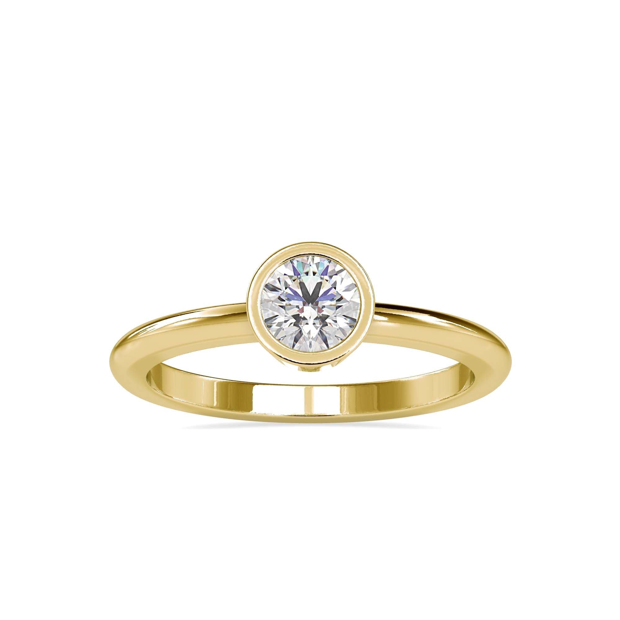 Bezel 0.55 Pointer Round Solitaire Engagement Lab Diamond Ring