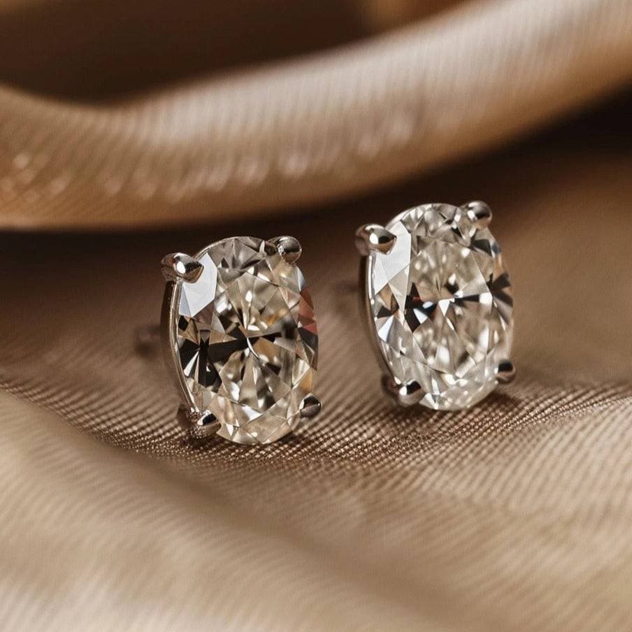 Aurore 0.5ct Oval Solitaire Lab Diamond Earrings